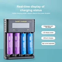 3 7v 18650 charger li ion battery 4 slots usb charging led digital display li ion aa 1 2v batteries charging with led indicator