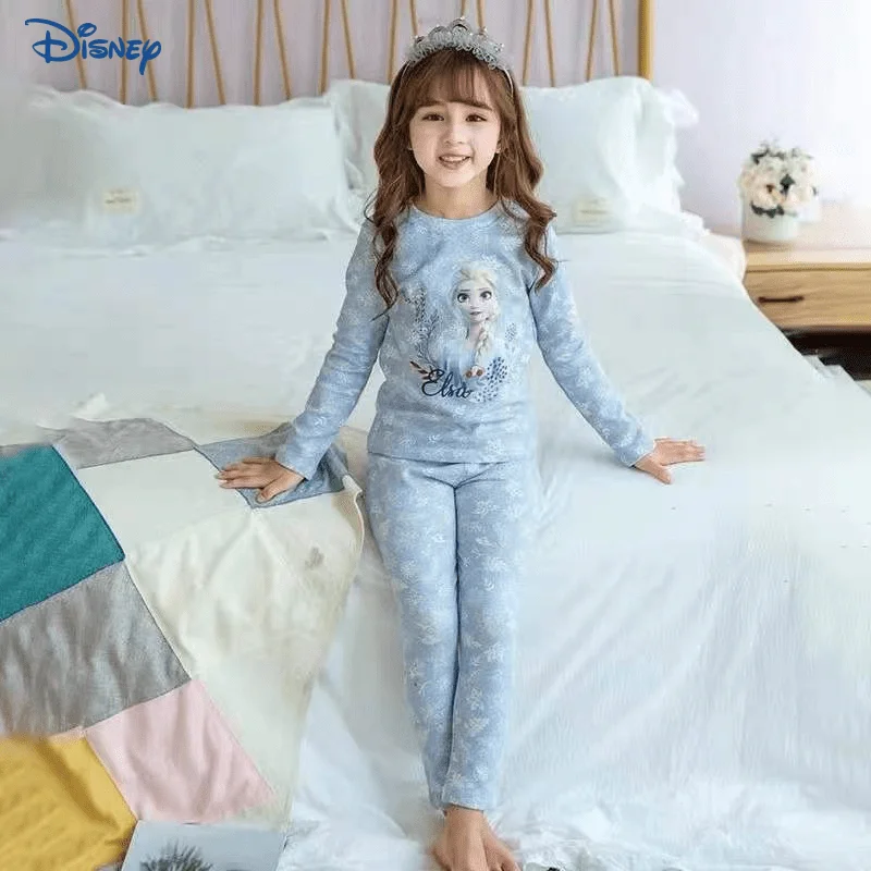 

Disney Frozen Princess Elsa StellaLou Baby Girl Pajamas Set Top+Pant Toddler Child Sleepwear Baby Clothes Set Home Suit 18M-12Y