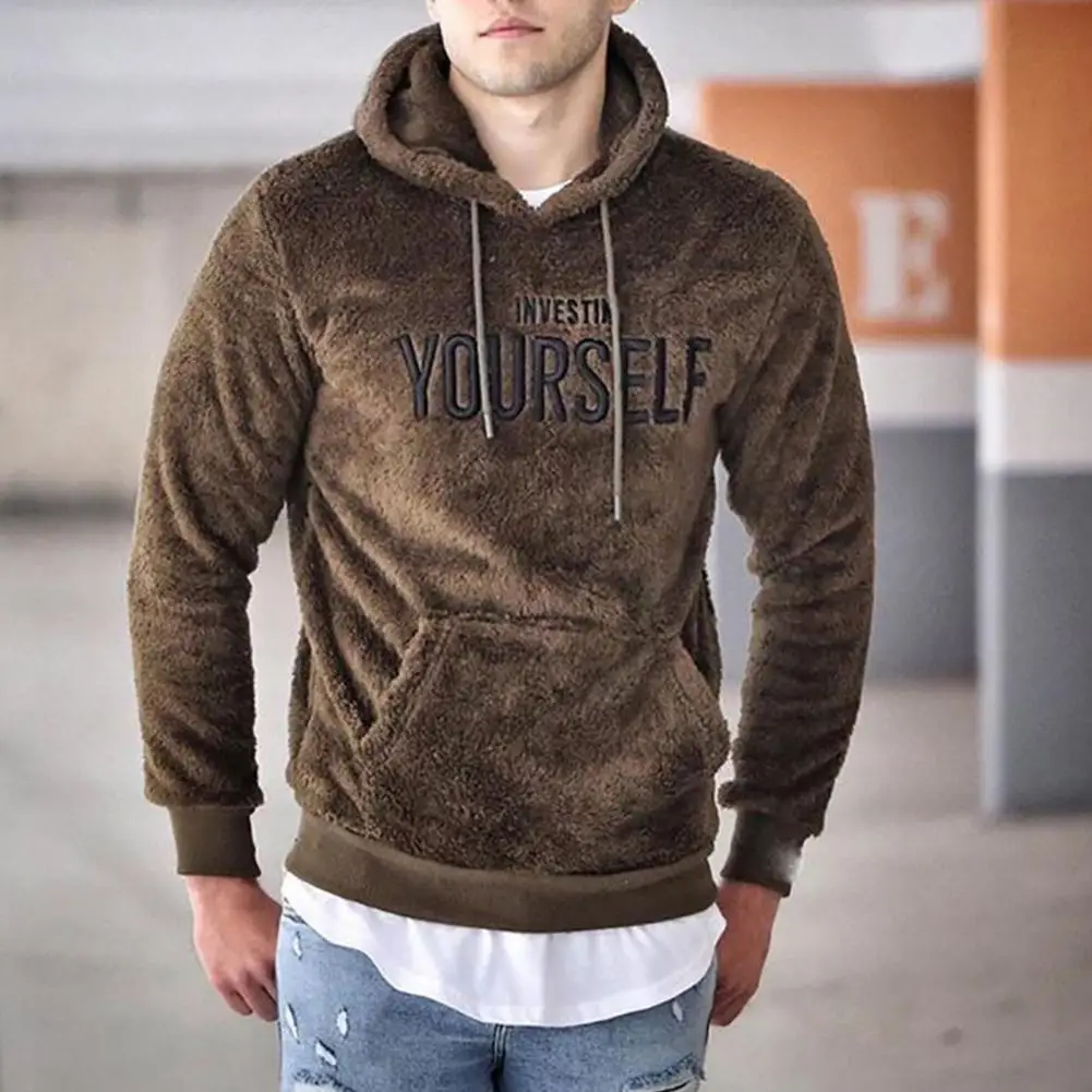 

Autumn Hoodie Long Sleeves Drawstring Cozy Wear-resistant Embroidery Men Hoodie Men Hoodie for Daily Wear