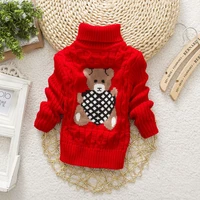 autumn winter thick sweater pullovers kids girl long sleeve casual warm turtleneck sweaters children cartoon knitted tops