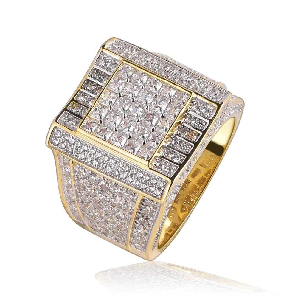 

VANAXIN Ring For Men Iced Cubic Zirconia Luxury Hip Hop Fashion Jewelry