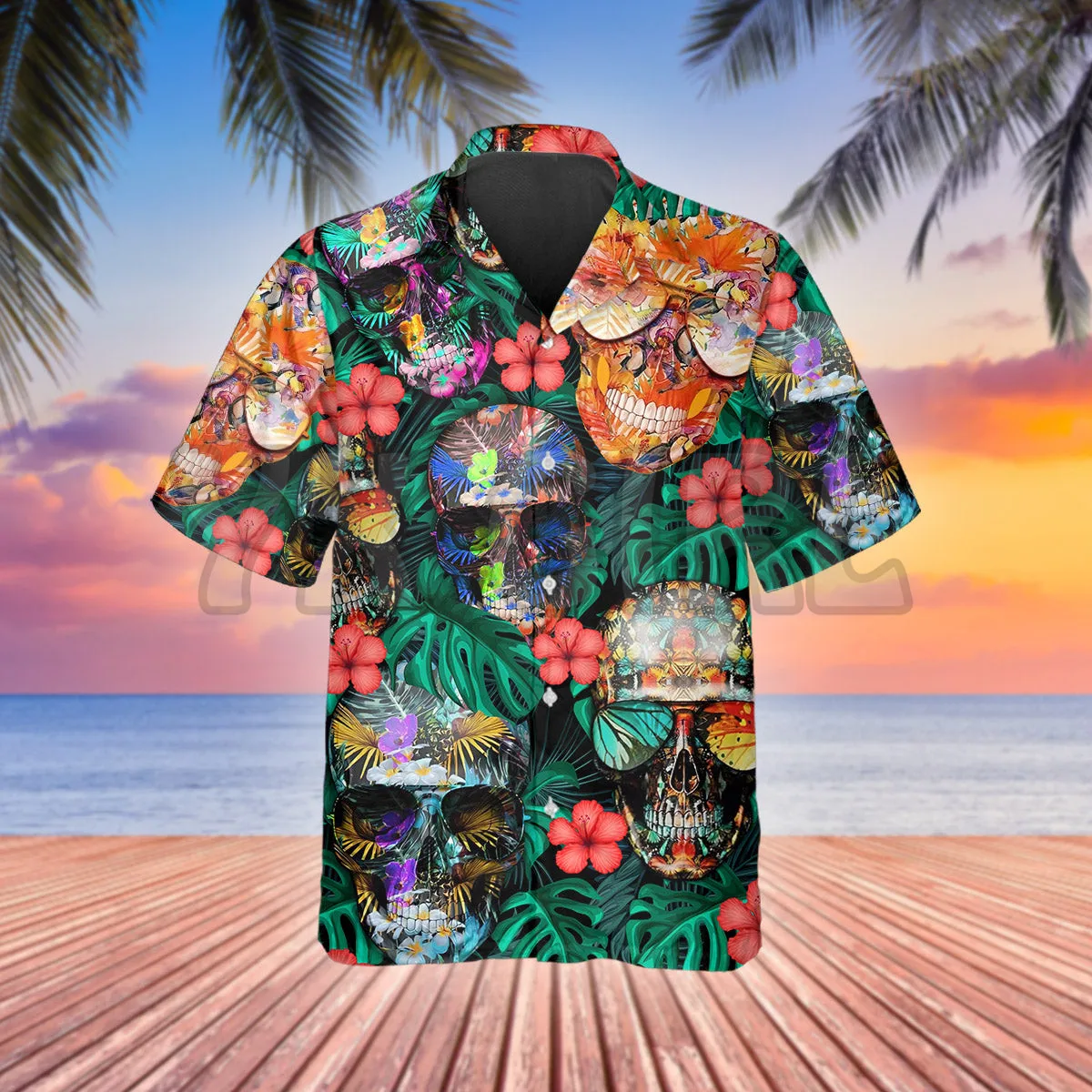 Lucky Dice Spades Gambling Skull 3D All Over Printed Hawaiian Shirt Men's For Women's Harajuku Casual Shirt Unisex