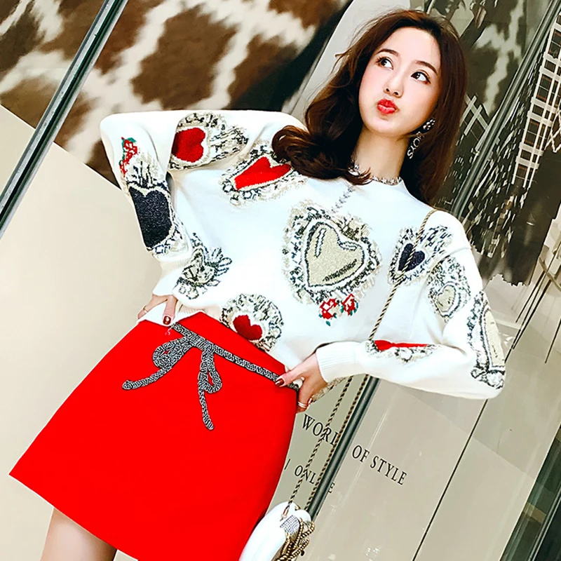 Вязаный женский свитер Vintag черный зимний толстый пуловер жаккардовый вязаный с