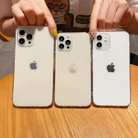 square soft transparent cases for iphone 13 12 11 pro max camera protection tpu silicone cover for iphone xs x xr 7 8 6plus mini
