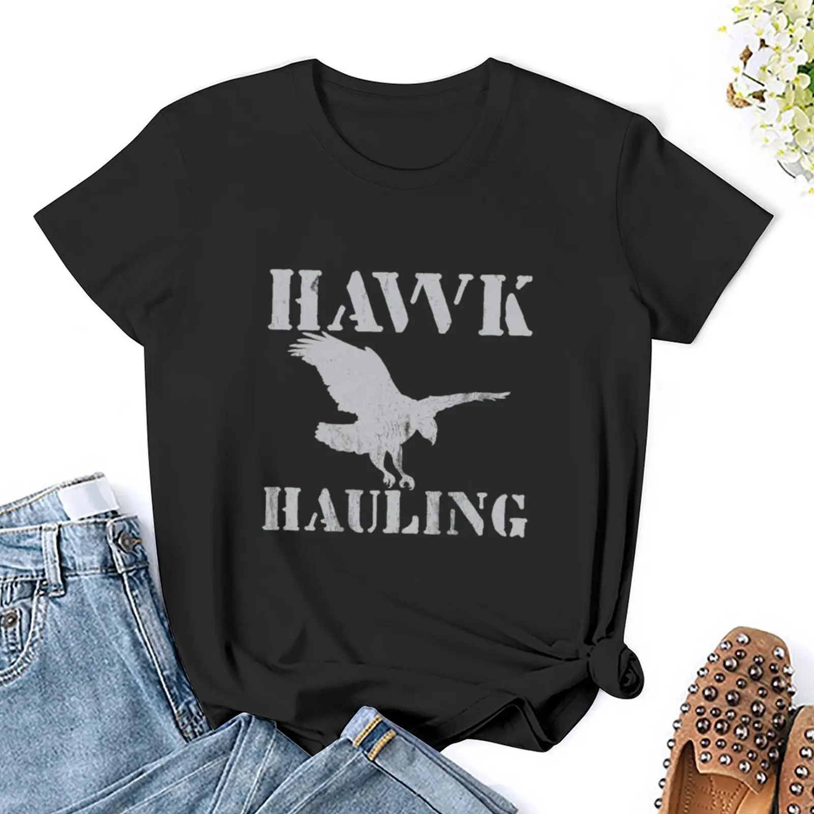 Hawk Hauling (1) Футболка большого размера эстетическая одежда заготовки женская