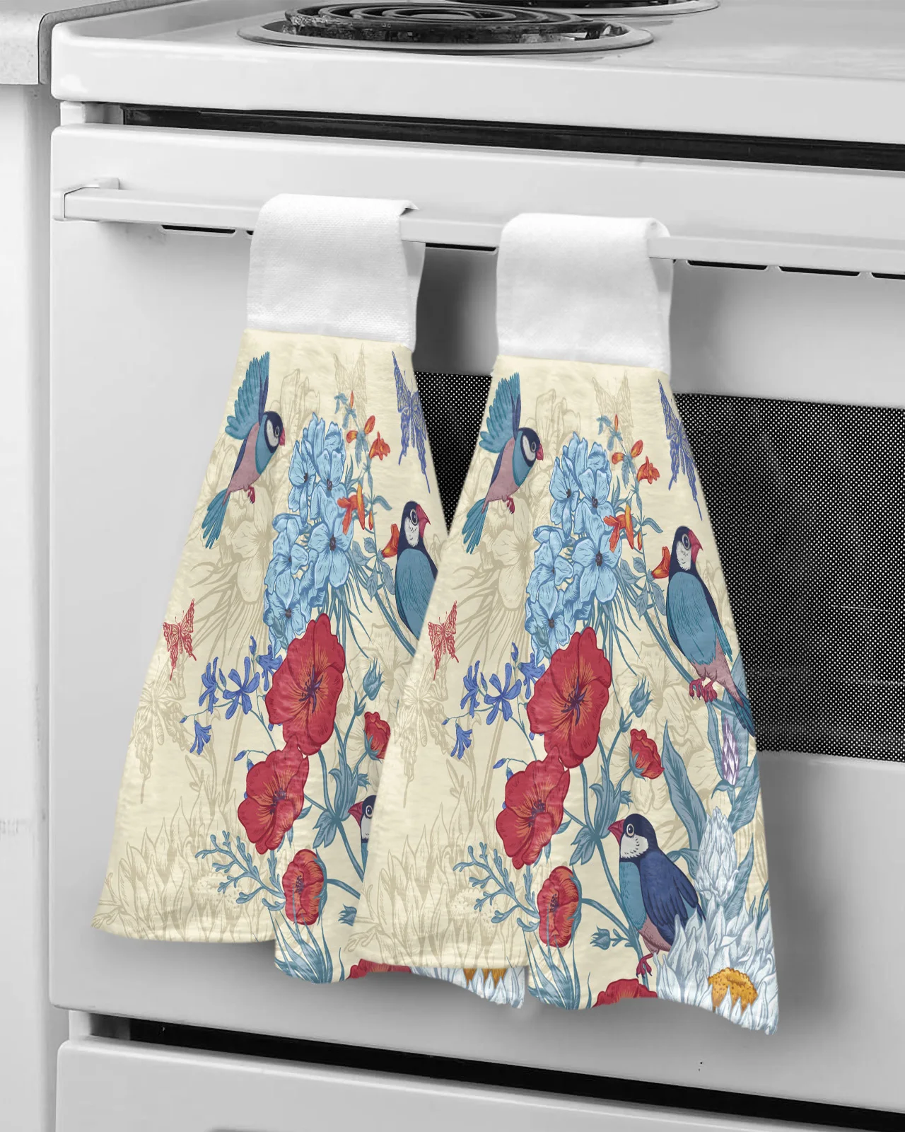 

Впитывающие полотенца, носовой платок, кухонная посуда, чистящее полотенце в винтажном стиле с цветами, птицей, бабочкой