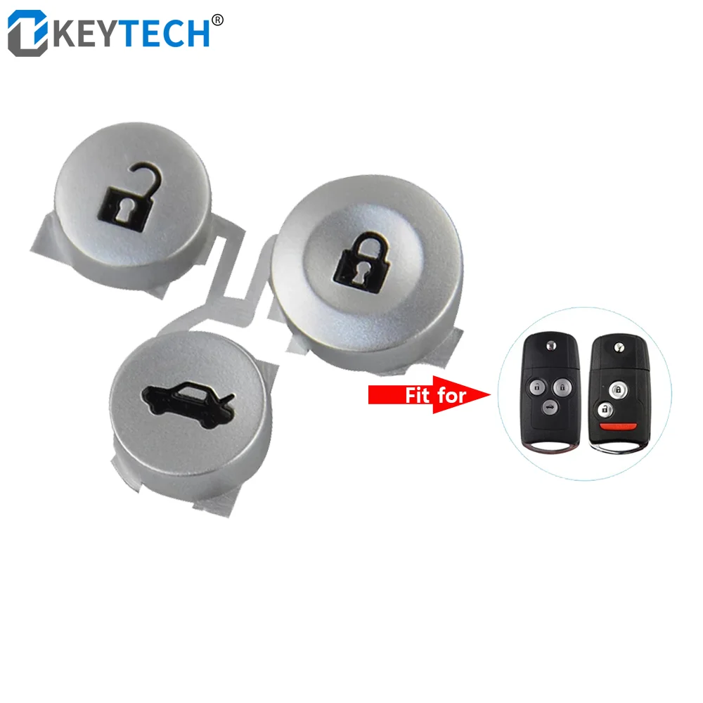 OkeyTech Car Remote Key Pad Replacement Key Pad Accessories For Honda Civic Accord Jazz CRV HRV 3 Buttons Flip Folding