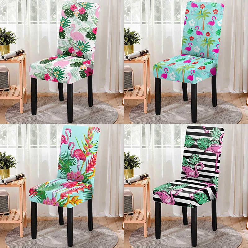 

Flamingo Printing Dining Chair Cushions for Dining Room Animals Series All-inclusive Gaming Chair Protector Case Removable
