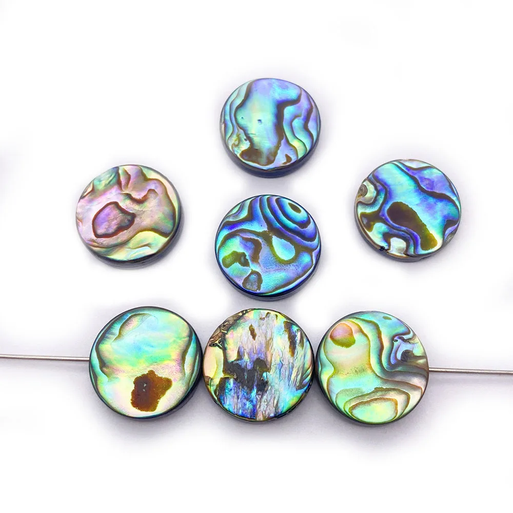 

Natural Abalone Shell Round Necklace Beads 8-20mm Mother Of Pearl Abalone Shell Charm Jewelry DIY Bracelet Earring Accessories