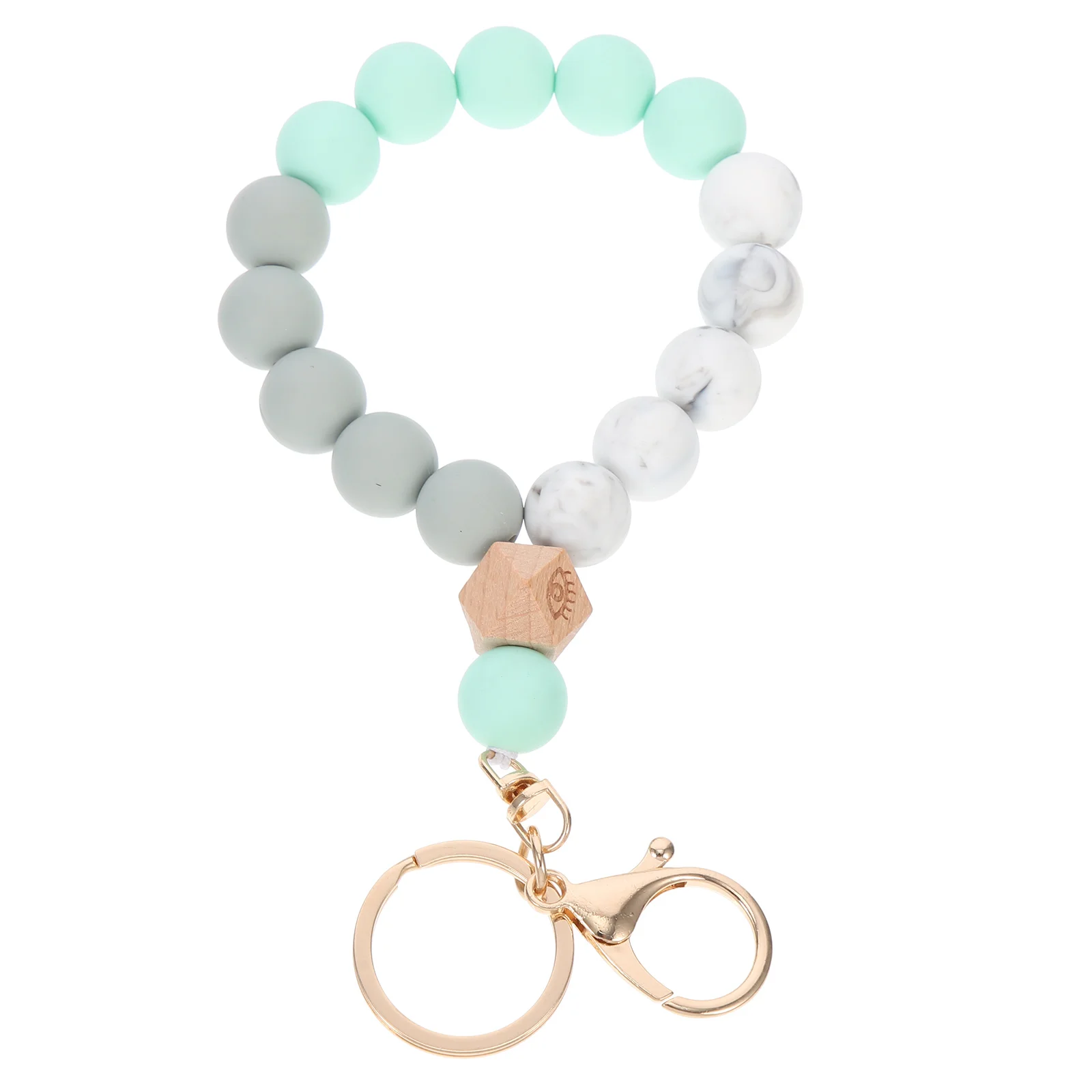 

Брелок с ремешком на руку, браслет с кольцом из бисера, круглая силиконовая Женская цепочка, объемные подвески, кошелек, милый деревянный