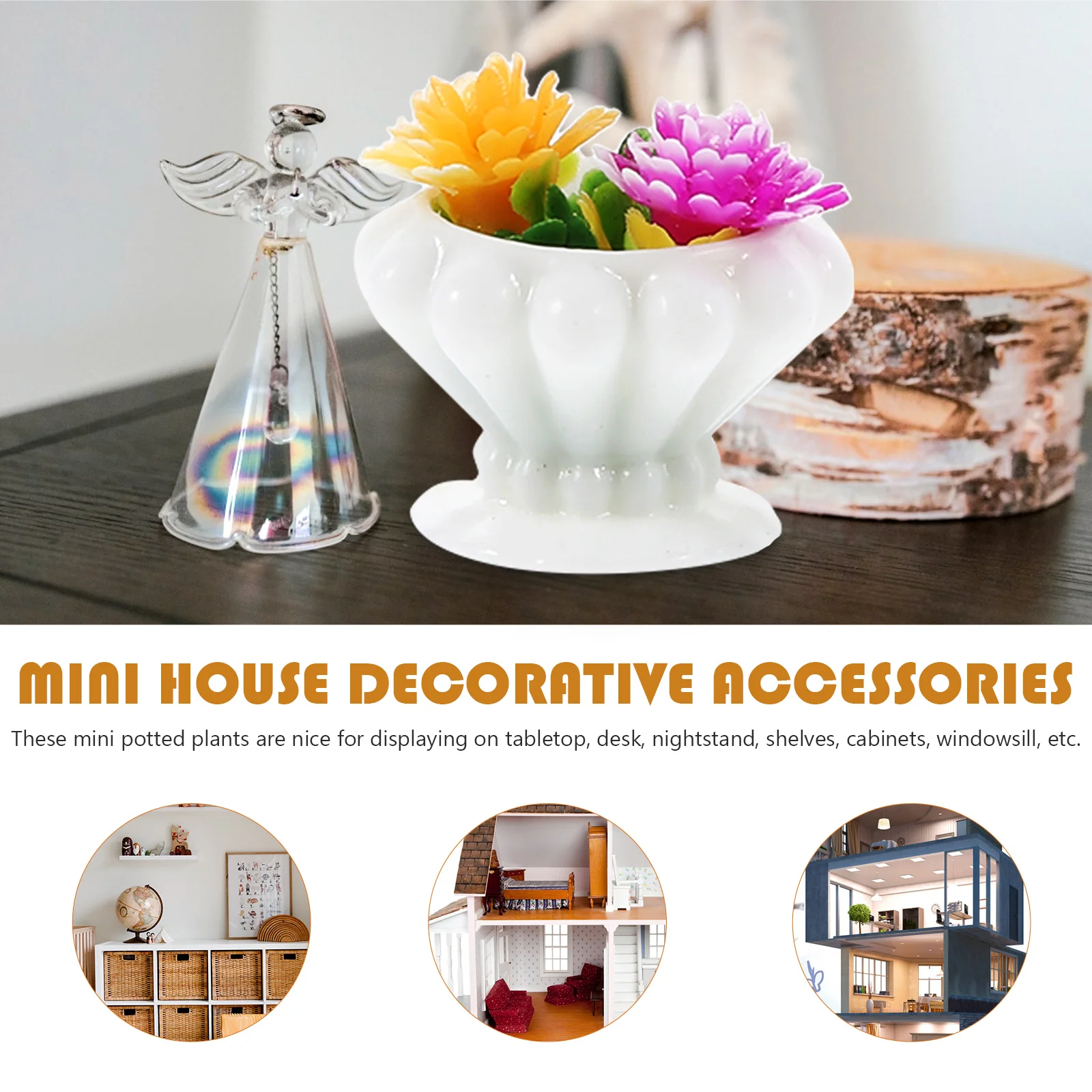 4 шт. растения в горшках миниатюрные украшения крошечная модель бонсай кукольный