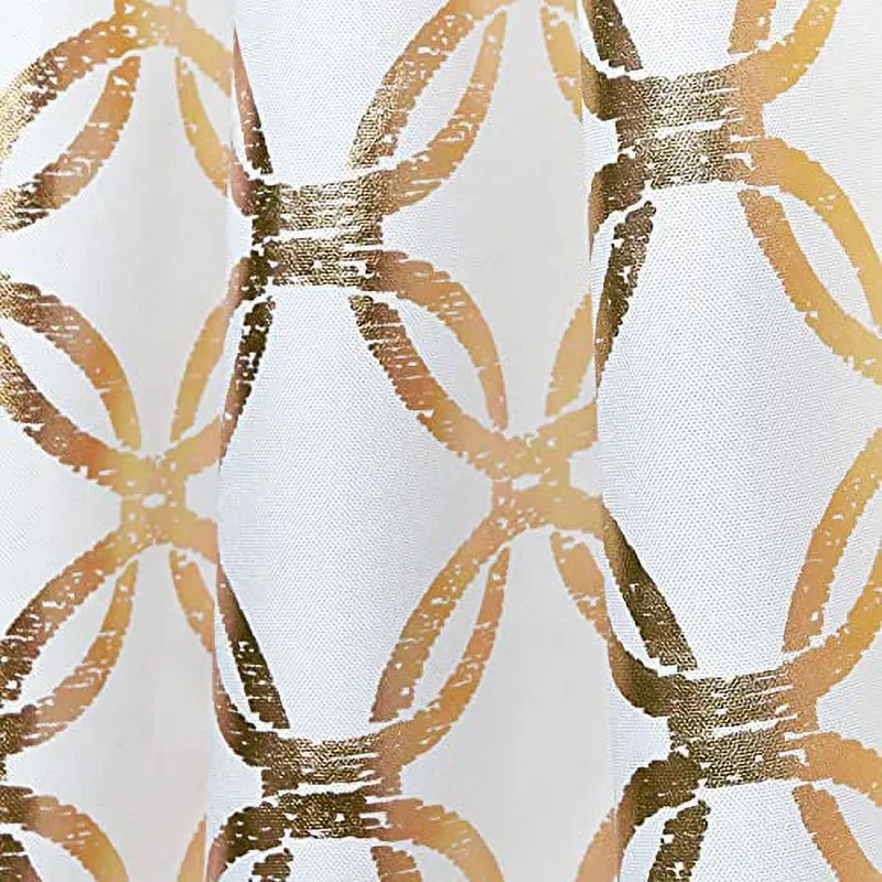 

Modo Metallic Geometric Grommet Top Curtain Panel Pair, 54x84, Winter/Gold