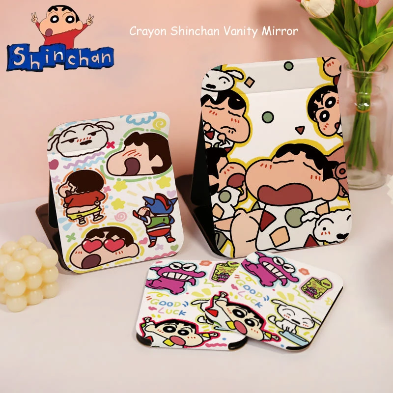 

Crayon Shinchan Vanity Mirror Carry Desktop Hd Mirror Foldable Small Mirror Creativity Portable Fashion Girlfriend Birthday Gift