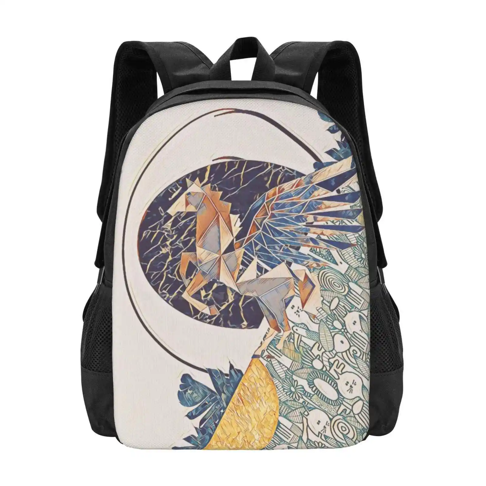 

Marble Pegasus Backpacks For School Teenagers Girls Travel Bags Abstract Pegasus Marble Leaf Nature Circle New Cute Graphic