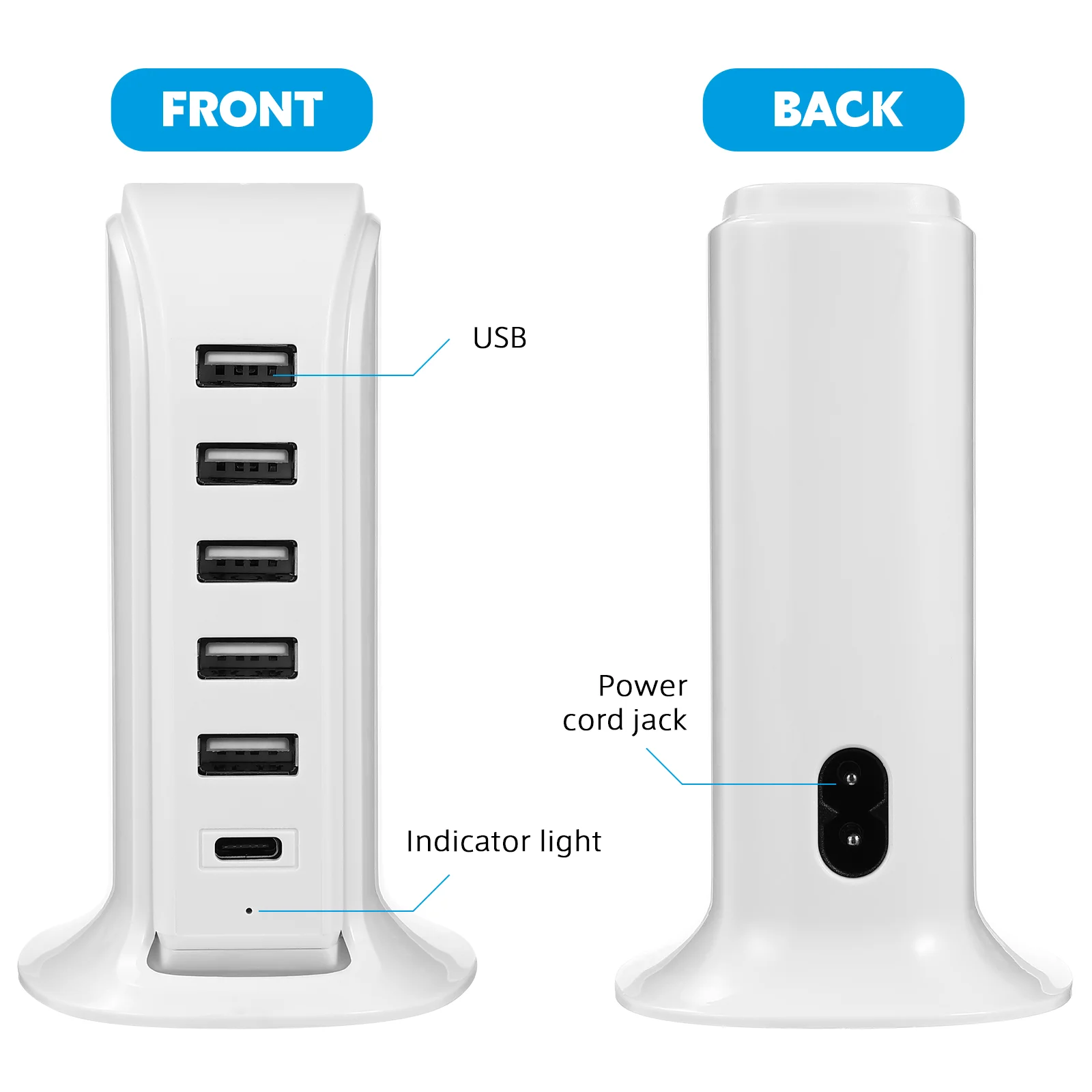 

Зарядная башня USB 20 Вт для нескольких устройств, зарядные устройства для сотовых телефонов, 20 Вт и вилка 40 Вт 6