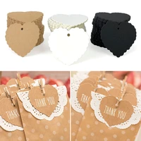100pcs black brown heart shaped paperboard blank gift labels diy scrapbooking crafts hang tags christmas wedding party favors