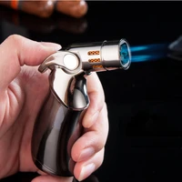 new large firepower four jet inflatable lighters handheld cigar pipe lighter creative airbrush blue flame lighter