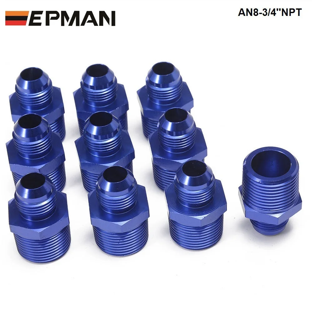 

10PCS/LOT Straight Male Oil Cooler Fuel Oil Hose Fitting Adapter AN8-3/4''NPT
