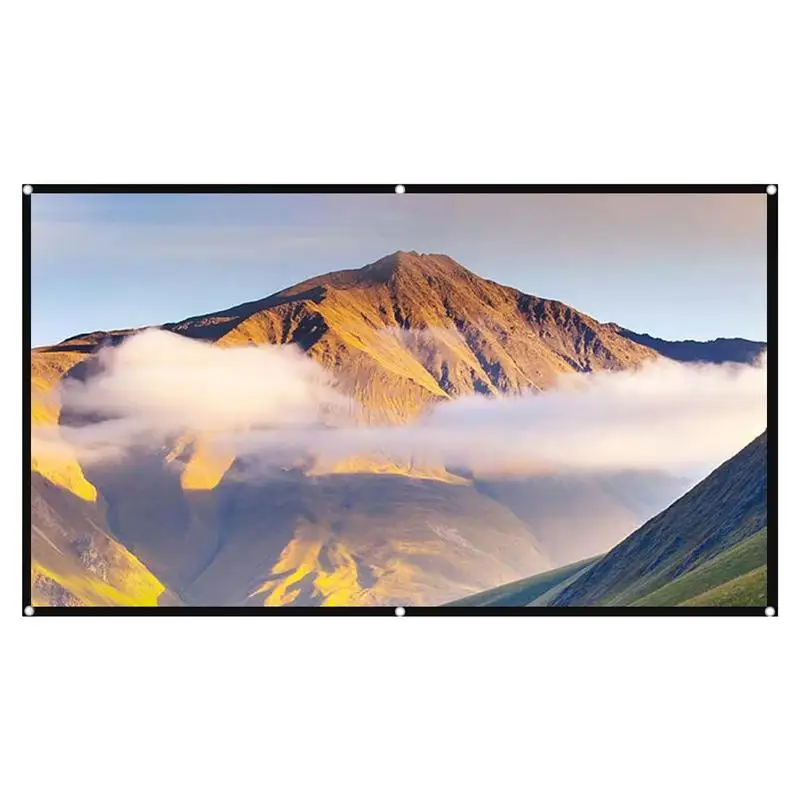 

Anti-light Portable Foldable Projector Screen Wall Mounted Home Projector Movie Screen HD Home Theater 60-130 Inch 16:9