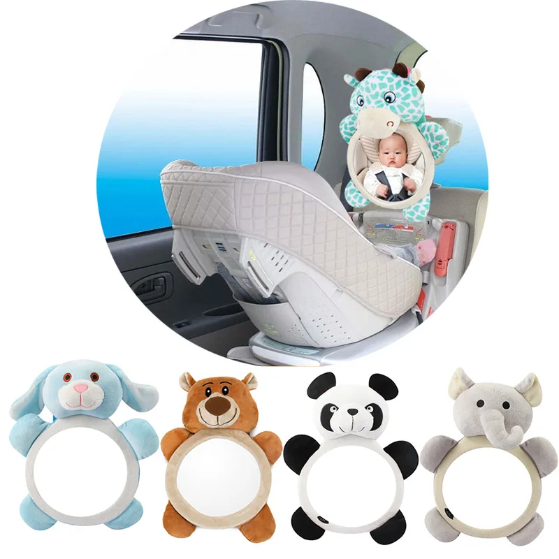

Cute Baby Car Rear Facing Mirrors Adjustable Safety Baby Rearview Mirror Back Seat Headrest Car Mirror Safety for Kids Child