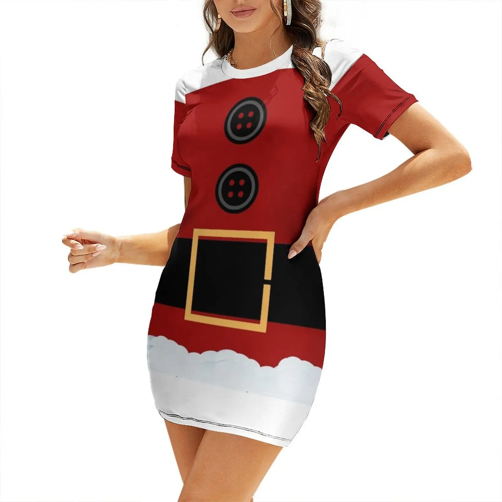 Костюм Санты с Рождеством и праздниками праздничное рождественское платье