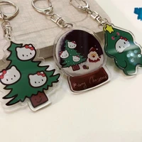 kawaii sanrio keychain hellokittys cartoon cute sweet simple christmas tree bag pendant anime creative accessories girl gift