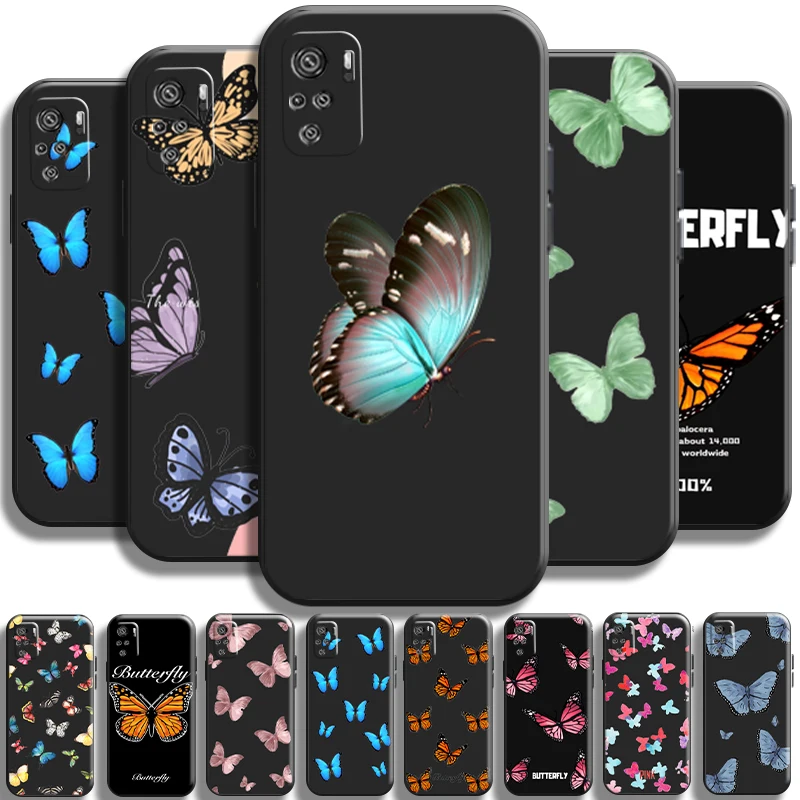 

Pretty Butterfly For Xiaomi Redmi Note 11 11T 11S 10 10S 10T Pro Phone Case Cases Cover Shockproof Soft Liquid Silicon Back