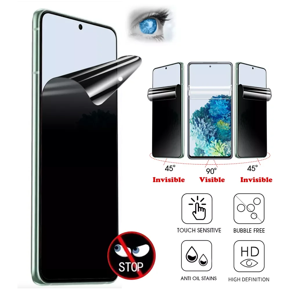 For Samsung Galaxy S20 S21 S22 Ultra Plus 5G Anti-glare Film Privacy Screen Protector S10 S10E S9 S8 Plus Anti-spy Hydrogel Film