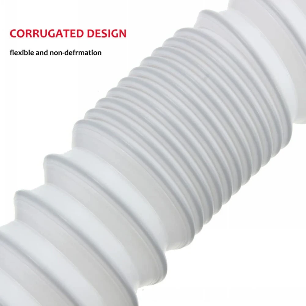 

1x белая трубка для отходов, универсальная раковина для ванной комнаты/душа, кухонная раковина, гибкая трубка для отходов, ловушка, соедините...