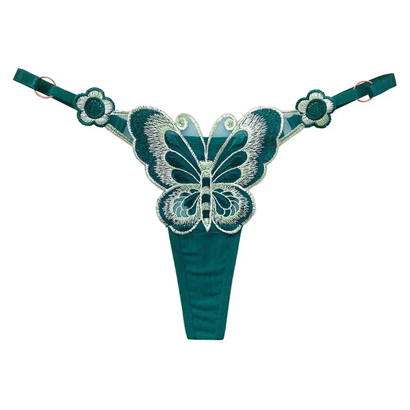 

Женское пикантное нижнее белье с вышивкой бабочки, стринги, трусики-стринги, женские трусы, дышащее нижнее белье с низкой талией, женские стринги