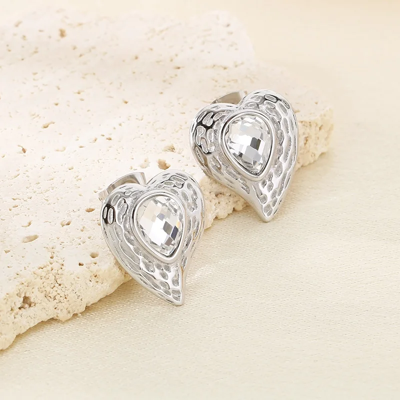 Женские серьги-подвески из нержавеющей стали в форме сердца