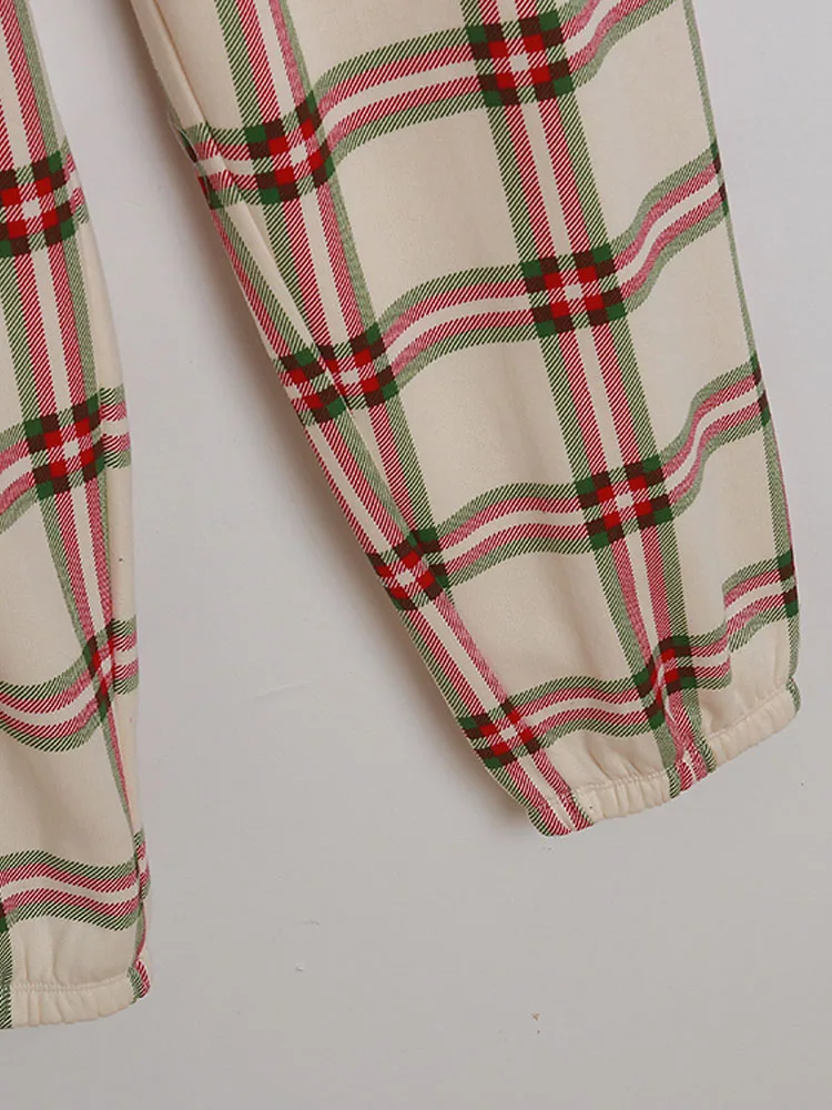 Длинные брюки в клетку с принтом Минни Дональд Дак