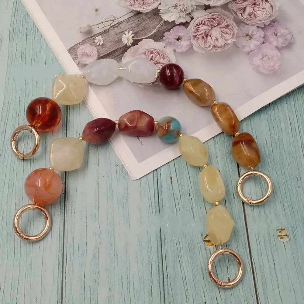 

Wristlet DIY Resin Replaceable Bag Belt Colorful Bead Handbag Strap Colored Stone