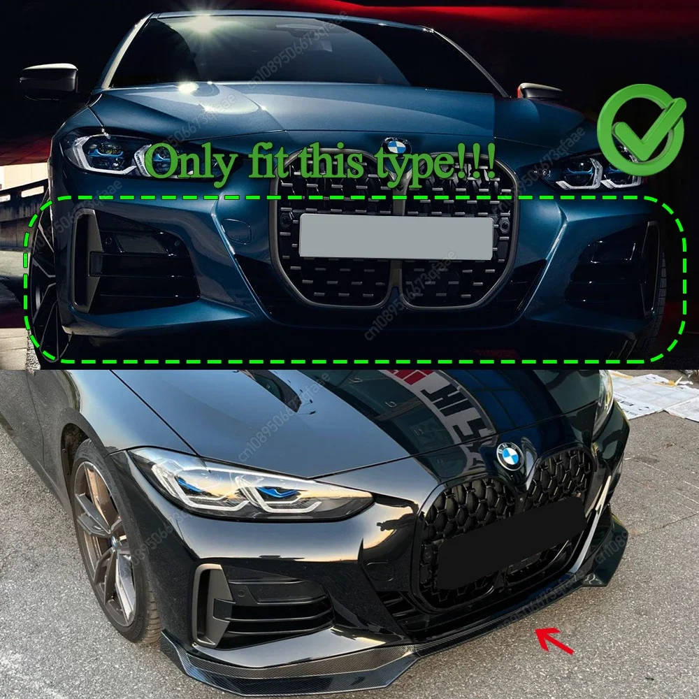 3 шт. передний сплиттер в стиле MP для BMW G22 G23 бампер спойлер диффузор 420i 430i 420d 430d M440i