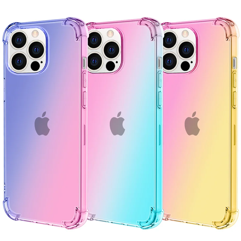 

Fashion Double Color Gradient Phone Cases For iPhone 5 6 7 8S Plus 5Se For iPhone11 12 13 Pro 11 12 Max Case Shockproof Cover