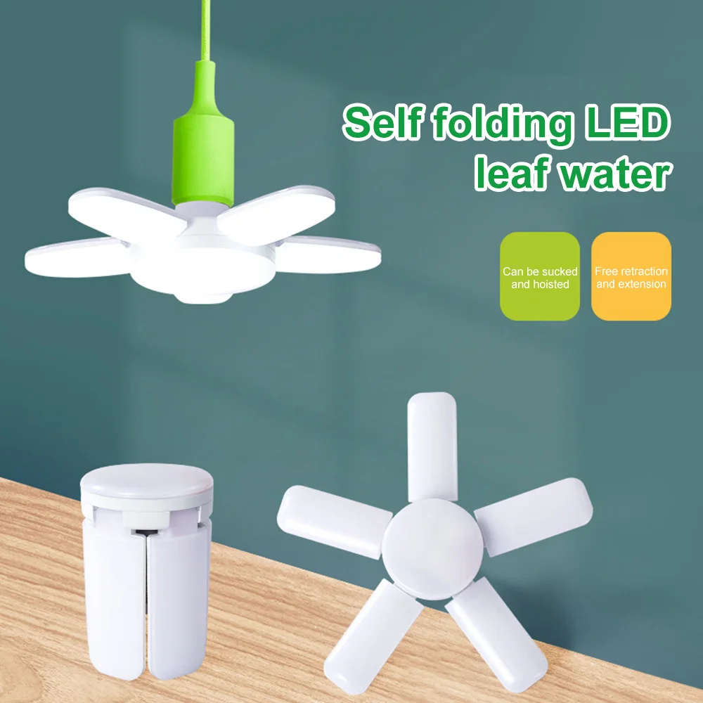 

38W/55W LED Garage Lights 6500K Foldable E27 Bulbs 4/5 Adjustable Fan Blades Light Workshop Warehouse Top Ceiling Lamp Lighting