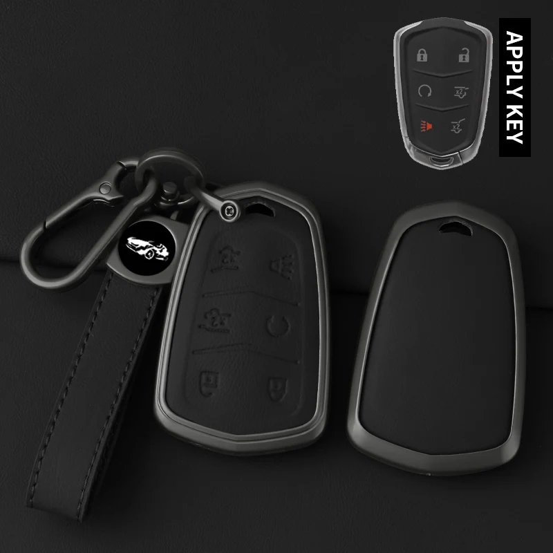 Кожаный чехол для ключей от автомобиля с 3 4 5 6 кнопок для Cadillac SRX 2015 2016 ATS CTS CT6 XT5 XTS, защитный чехол для брелка