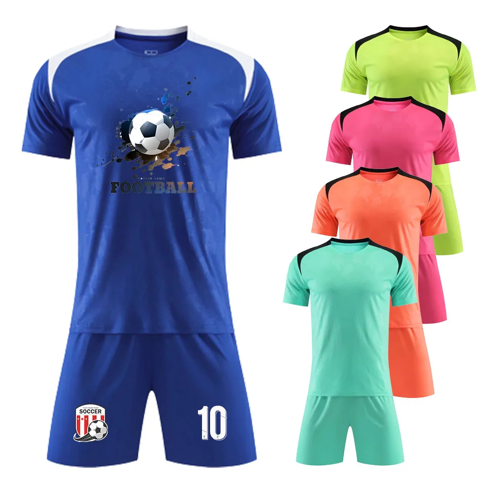 

Personalized Custom Children Football Jersey Men Boys Soccer Uniform Sets Short Sleeve Kids Soccer jersey set Men kids football
