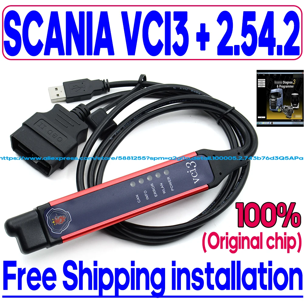 

Popular 2023 V2.54.2 VCI3 for Scania VCI-3 Scanner SDP3 Wifi Truck Autocom Diagnostic Tools Heavy Duty Multi-languages OBDII