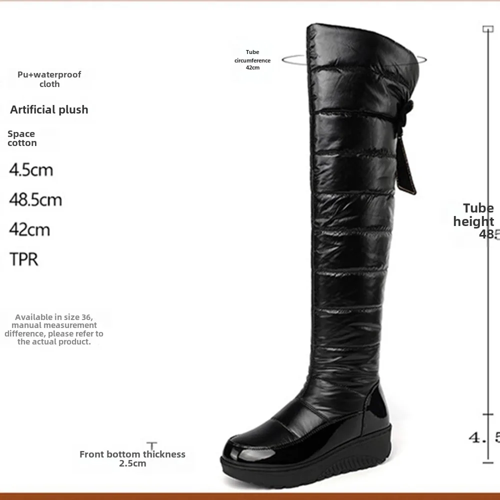 Большой размер 44 теплые зимние ботинки на толстом меху женские платформе с