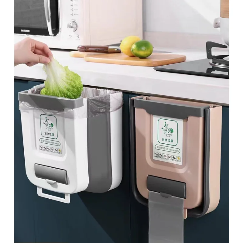 

Настенная складная корзина для мусора, кухонный бытовой шкаф, дверь шкафа, подвесная утолщенная большая корзина для хранения бумаги, Сортировочная корзина для мусора