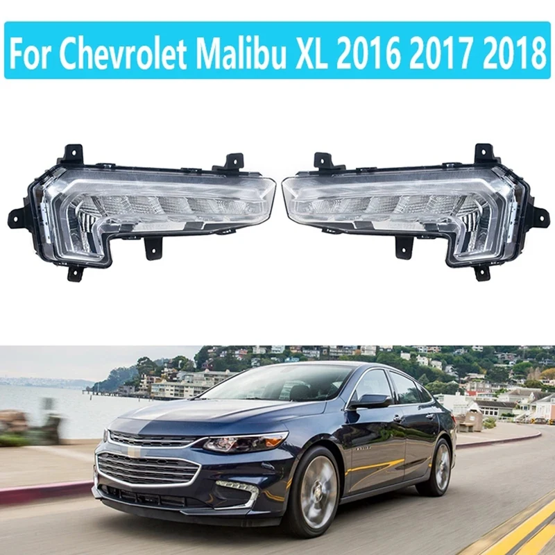 

1Pair Car LED DRL Fog Light For Chevrolet Malibu XL 2016 2017 2018 Auto Driving Lamp Daytime Running Light Bumper Lamp
