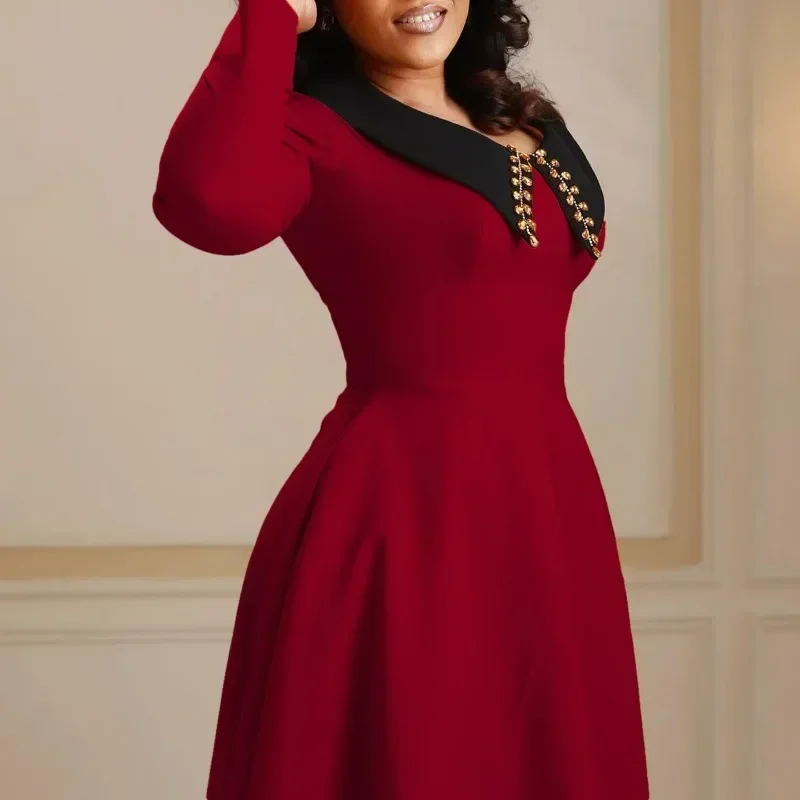 Африканское платье для женщин Boubou женское однотонное Дашики с длинным рукавом