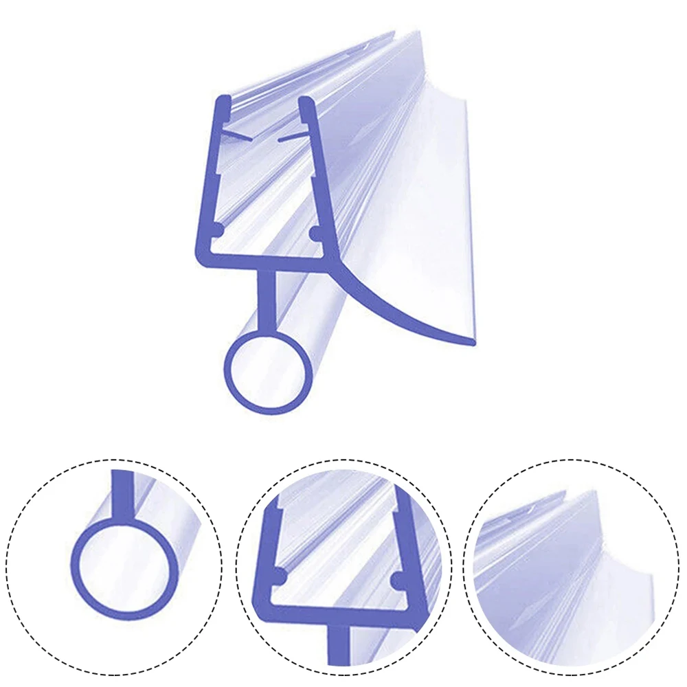

Bath Shower Screen Seal Strip PVC Frameless Glass Door Bottom Weather Strip Bath Gap Window Glue-free Waterproof Weatherstrip