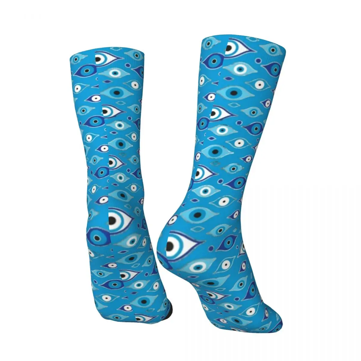 Evil Eye Pattern Socks Mati Mataki Funny Stockings Girls Breathable Outdoor Autumn Graphic Anti-Slip