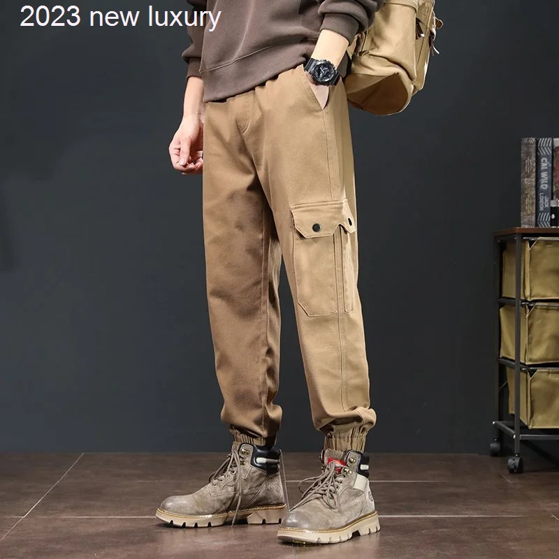 

Pants 2023 Cargo Men's Jogging Casual Pants Cotton Full Length Men's Streetwear Work Tactical Long Trousers Plus Size R72