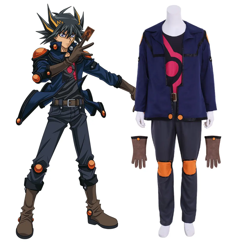 

Anime Yu-Gi-Oh! 5D's Yu Gi Oh 5D's Yusei Fudo Cosplay Costume Fudo Yusei Outfits Halloween Party Clothing Suit Custom Made