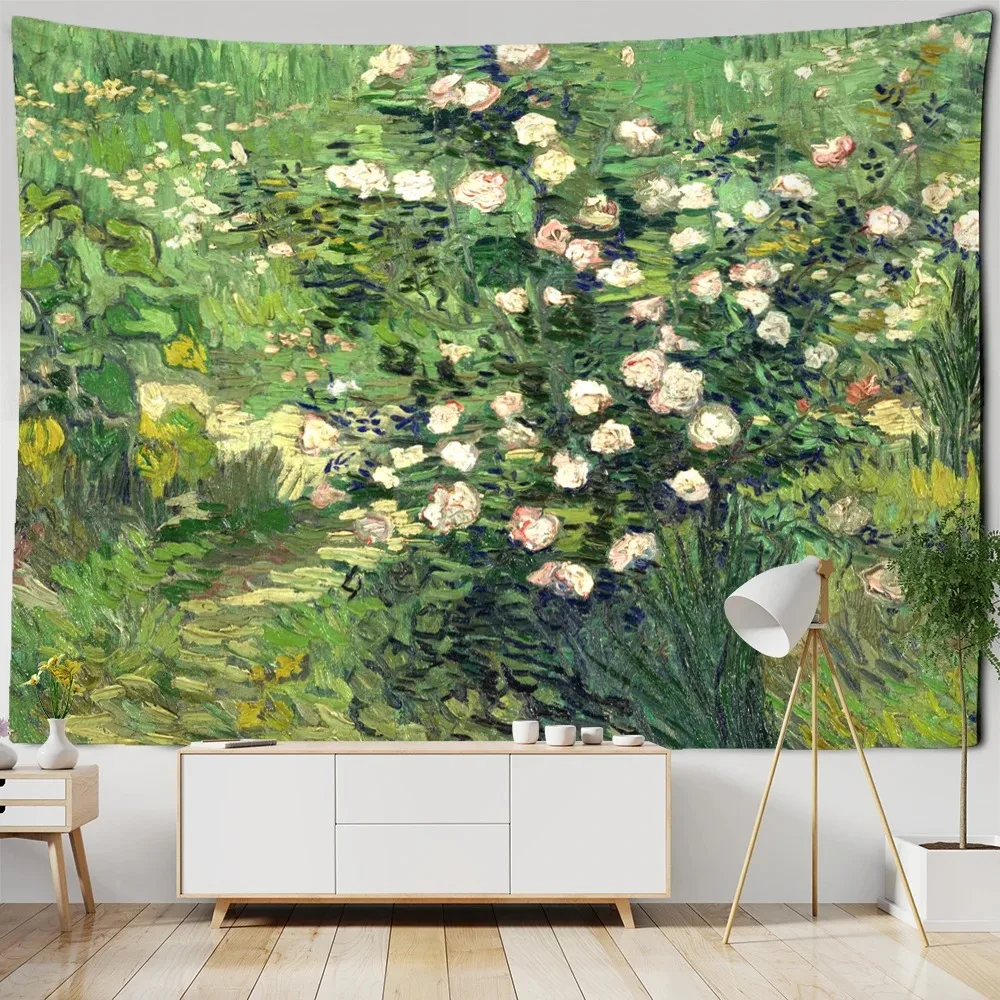 Гобелен в пасторальном стиле, простой зеленый лес, фон, ткань, украшение для дома, гостиная, настенная ткань