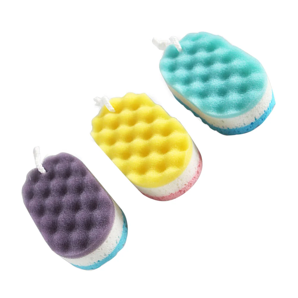 

3Pcs Bathing Sponge Exfoliating Exfoliating Bath Body Cleaning Sponge Body Brush Loofah Back Scrubber