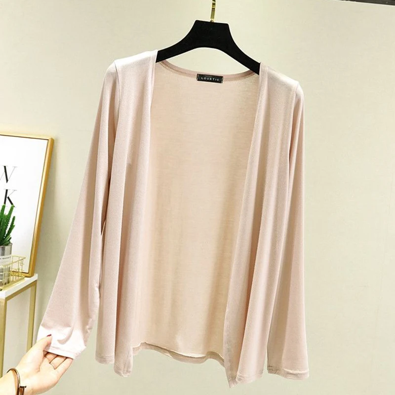 Женский Вязаный Кардиган Rimocy Однотонный С Длинным Рукавом Повседневный